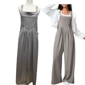 Halara Gray Women's Wide Leg Casual Jumpsuit Multiple Pockets Overalls Sz XL